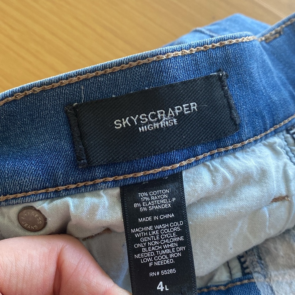 EXPRESS High Rise Skyscraper Stretchy Slim Bootcut Jeans Size 4 - Picture 7 of 9